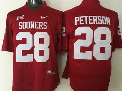 Men's Oklahoma Sooners #28 Adrian Peterson Red College Football Nike Jersey