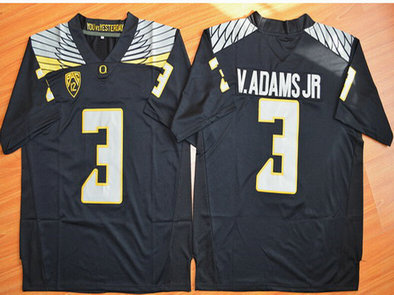 Men's Oregon Duck #3 Vernon Adams Jr Black College Football Nike Limited Jersey Men's Oregon Duck #3 Vernon Adams Jr Black College Football Nike Limited Jersey