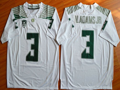 Men's Oregon Duck #3 Vernon Adams Jr White College Football Nike Limited Jersey Men's Oregon Duck #3 Vernon Adams Jr White College Football Nike Limited Jersey