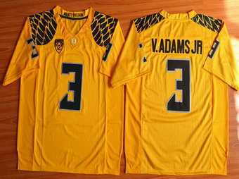 Men's Oregon Duck #3 Vernon Adams Jr Yellow College Football Nike Limited Jersey Men's Oregon Duck #3 Vernon Adams Jr Yellow College Football Nike Limited Jersey