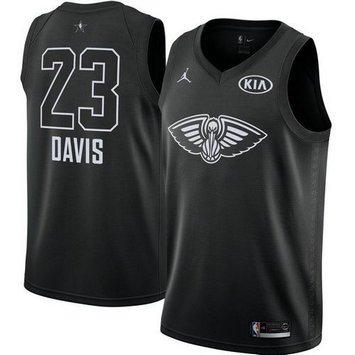 Men's Pelicans #23 Anthony Davis Black NBA Jordan Swingman 2018 All-Star Game Jersey
