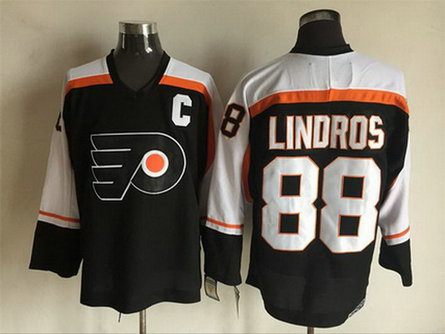 Men's Philadelphia Flyers #88 Eric Lindros 1997-98 Black CCM Vintage Throwback Jersey Men's Philadelphia Flyers #88 Eric Lindros 1997-98 Black CCM Vintage Throwback Jersey