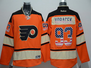 Men's Philadelphia Flyers #93 Jakub Voracek Reebok Orange Alternate NHL USA Flag Fashion Jersey Men's Philadelphia Flyers #93 Jakub Voracek Reebok Orange Alternate NHL USA Flag Fashion Jersey