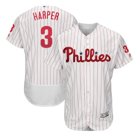 Men's Philadelphia Phillies#3 Bryce Harper White Home Stitched MLB Majestic Flex Base Jersey Men's Philadelphia Phillies#3 Bryce Harper White Home Stitched MLB Majestic Flex Base Jersey