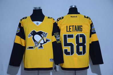 Men's Pittsburgh Penguins #58 Kris Letang Black 2017 Stadium Series Stitched NHL Jersey