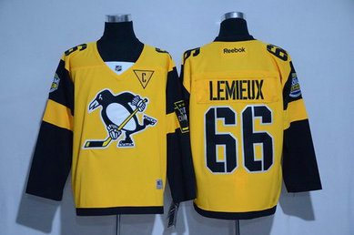 Men's Pittsburgh Penguins #66 Lemieux Black 2017 Stadium Series Stitched NHL Jersey