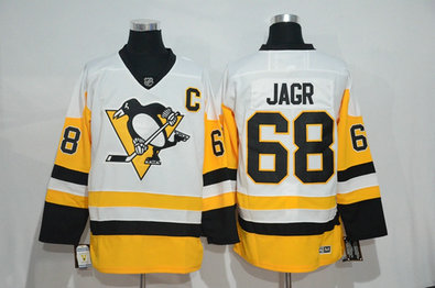 Men's Pittsburgh Penguins #68 Jaromir Jagr White NHL New Stitched Jersey