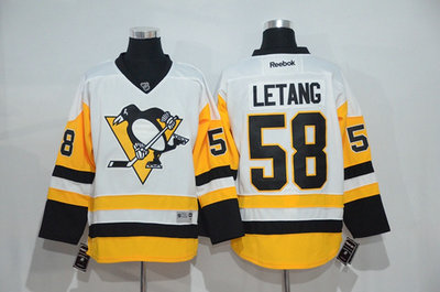 Men's Pittsburgh Penguins 58 Letang White NHL New Stitched Jersey