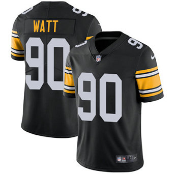 Men's Pittsburgh Steelers #90 T. J. Watt Black Alternate Nike Stitched NFL Vapor Untouchable Limited Jersey