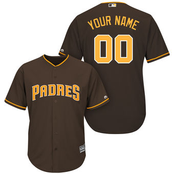 Men's San Diego Padres Majestic Brown Cool Base Custom Jersey