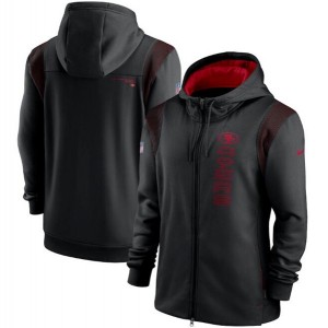 Men's San Francisco 49ers 2021 Black Sideline Team Performance Full-Zip Hoodie
