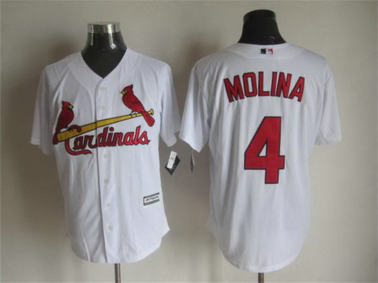 Men's St. Louis Cardinals #4 Yadier Molina Home White 2015 MLB Cool Base Jersey Men's St. Louis Cardinals #4 Yadier Molina Home White 2015 MLB Cool Base Jersey