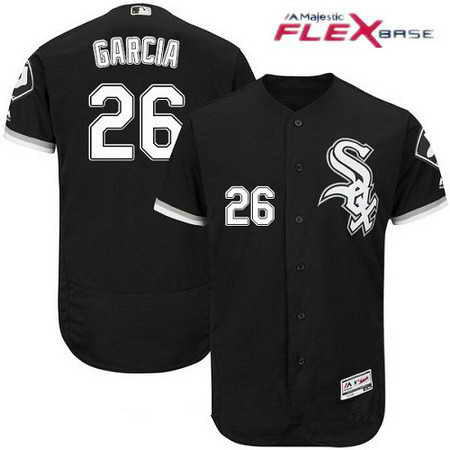 Men's Stitched Chicago White Sox #26 Avisail Garcia Black MLB Majestic Flex Base Jersey