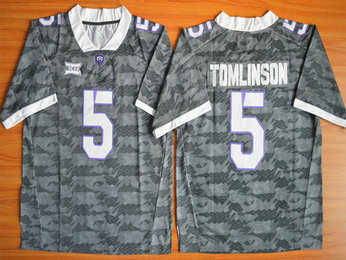 Men's TCU Horned Frogs #5 LaDainian Tomlinson Gray College Football Limited Jersey