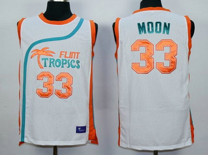 Men's The Movie Flint Tropics #33 Jackie Moon White Soul Swingman Basketball Jersey