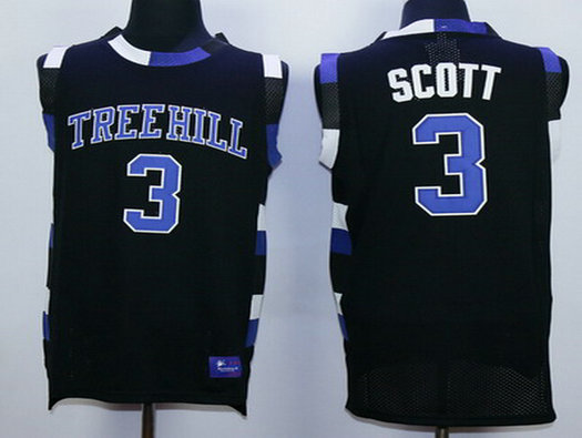 Men's The Movie One Tree Hill #3 Lucas Scott Black Swingman Basketball Jersey