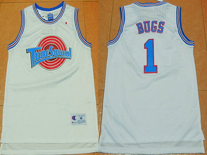 Men's The Movie Space Jam #1 Bugs Bunny White Soul Swingman Basketball Jersey