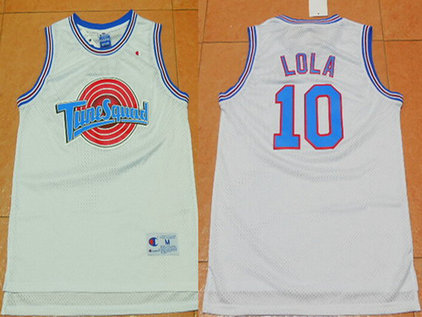 Men's The Movie Space Jam #10 Lola Bunny White Soul Swingman Basketball Jersey