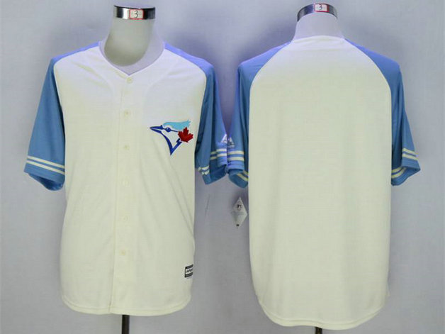 Men's Toronto Blue Jays Blank Cream New Cool Base Jersey Men's Toronto Blue Jays Blank Cream New Cool Base Jersey