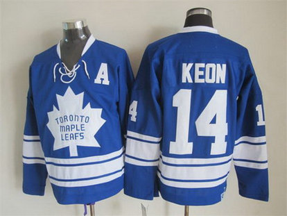 Men's Toronto Maple Leafs #14 Dave Keon 1966-67 Blue Third CCM Vintage Throwback Jersey