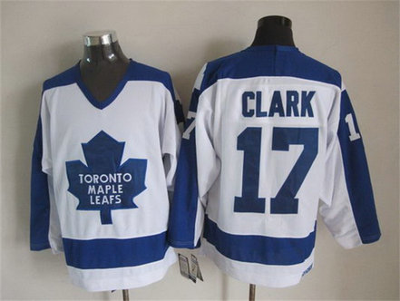 Men's Toronto Maple Leafs #17 Wendel Clark 1982-83 White CCM Vintage Throwback Jersey Men's Toronto Maple Leafs #17 Wendel Clark 1982-83 White CCM Vintage Throwback Jersey