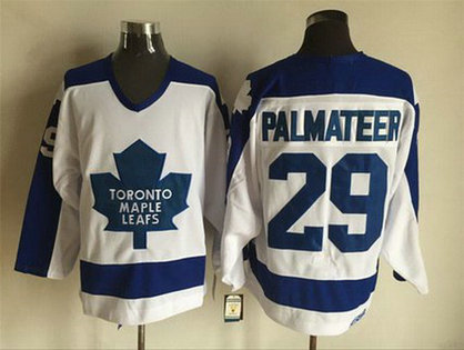 Men's Toronto Maple Leafs #29 MIKE PALMATEER White 1978 CCM Vintage Throwback NHL Hockey Jersey