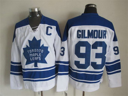 Men's Toronto Maple Leafs #93 Doug Gilmour 1966-67 White CCM Vintage Throwback Jersey Men's Toronto Maple Leafs #93 Doug Gilmour 1966-67 White CCM Vintage Throwback Jersey