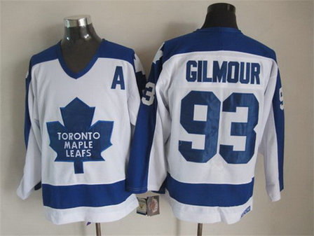 Men's Toronto Maple Leafs #93 Doug Gilmour 1982-83 White CCM Vintage Throwback Jersey Men's Toronto Maple Leafs #93 Doug Gilmour 1982-83 White CCM Vintage Throwback Jersey