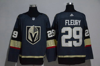 Men's Vegas Golden Knights #29 Marc-Andre Fleury Steel Gray 2017-2018 Stitched Adidas Hockey Jersey