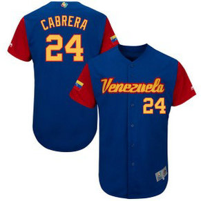 Men's Venezuela Baseball 24 Miguel Cabrera Blue 2017 World Baseball Classic Jersey Men's Venezuela Baseball 24 Miguel Cabrera Blue 2017 World Baseball Classic Jersey