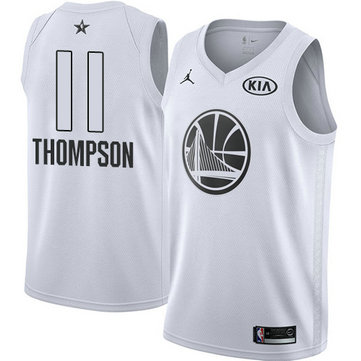 Men's Warriors #11 Klay Thompson White NBA Jordan Swingman 2018 All-Star Game Jersey