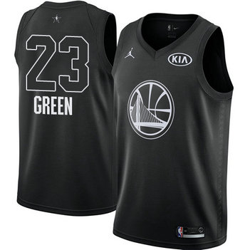 Men's Warriors #23 Draymond Green Black NBA Jordan Swingman 2018 All-Star Game Jersey