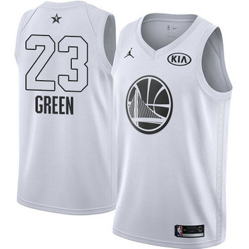 Men's Warriors #23 Draymond Green White NBA Jordan Swingman 2018 All-Star Game Jersey