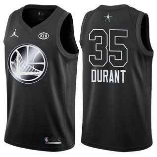 Men's Warriors 35 Kevin Durant Jordan Brand Black 2018 All-Star Game Swingman Jersey