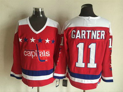 Men's Washington Capitals #11 Mike Gartner 1987-88 Red CCM Vintage Throwback Jersey Men's Washington Capitals #11 Mike Gartner 1987-88 Red CCM Vintage Throwback Jersey