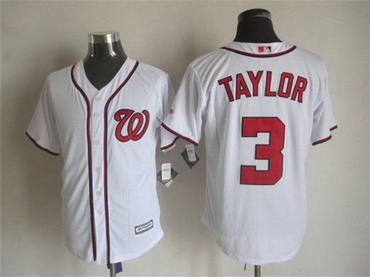 Men's Washington Nationals #3 Michael Taylor Home White 2015 MLB Cool Base Jersey Men's Washington Nationals #3 Michael Taylor Home White 2015 MLB Cool Base Jersey