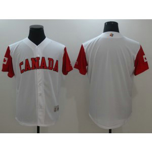 Men Canada Baseball Majestic White 2017 World Baseball Classic Authentic Team Jersey