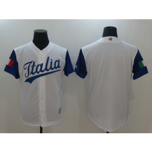 Men Italy Baseball Majestic White 2017 World Baseball Classic Authentic Team Jersey