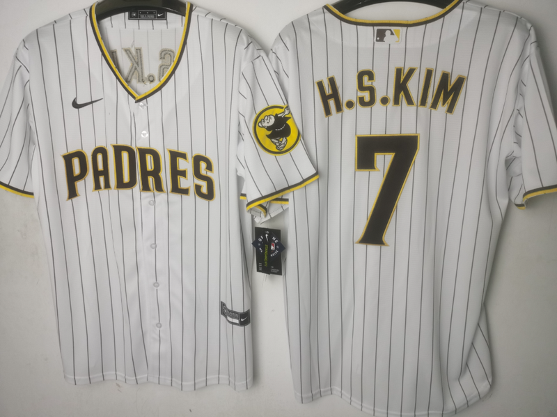 Men Nike #7 HA SONG KIM SAN DIEGO PADRES White Nike cool base Jersey Men Nike #7 HA SONG KIM SAN DIEGO PADRES White Nike cool base Jersey