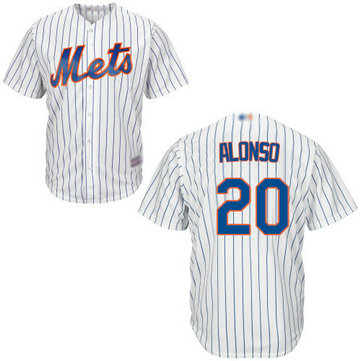 Mets #20 Pete Alonso White(Blue Strip) New Cool Base Stitched Baseball Jersey Mets #20 Pete Alonso White(Blue Strip) New Cool Base Stitched Baseball Jersey