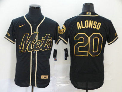 Mets 20 Pete Alonso Black Gold 2020 Nike Flexbase Jersey Mets 20 Pete Alonso Black Gold 2020 Nike Flexbase Jersey