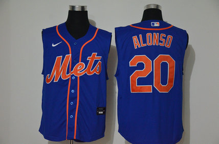 Mets 20 Pete Alonso Royal Nike Cool Base Sleeveless Jersey Mets 20 Pete Alonso Royal Nike Cool Base Sleeveless Jersey