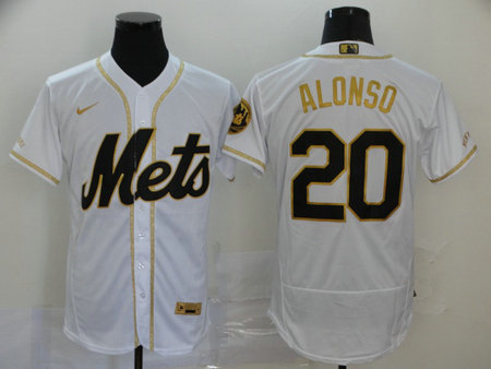 Mets 20 Pete Alonso White Gold 2020 Nike Flexbase Jersey Mets 20 Pete Alonso White Gold 2020 Nike Flexbase Jersey