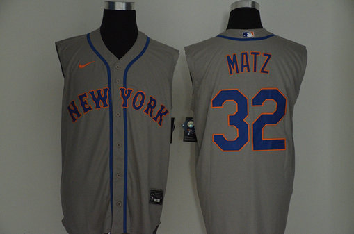 Mets 32 Steven Matz Gray Nike Cool Base Sleeveless Jersey Mets 32 Steven Matz Gray Nike Cool Base Sleeveless Jersey