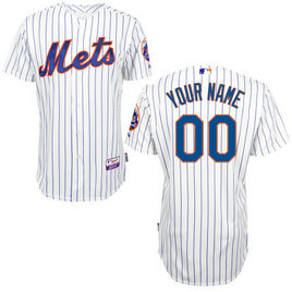 Mets White Customized Men Cool Base Jersey