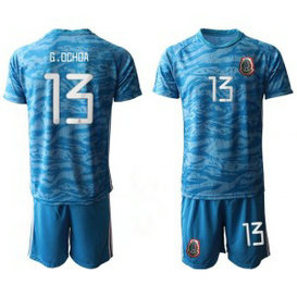 Mexico 2021 Goalkeeper Blue Soccer Men Jersey