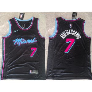 Miami Heat 7 Giannis Antetokounmpo Black City Men Jersey