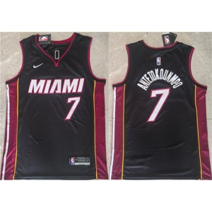 Miami Heat 7 Giannis Antetokounmpo Black Men Jersey (2)