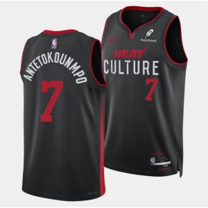 Miami Heat 7 Giannis Antetokounmpo Black Men Jersey