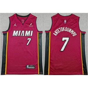 Miami Heat 7 Giannis Antetokounmpo Red Men Jersey